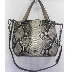 Coach Madison Smythe‎ Gray Snake Python Leather Satchel Shoulder Bag 32682